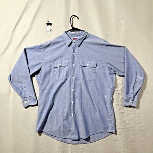 Big Mac Mens Blue Long Sleeve Button Up Shirt Size XXL Painter Shirt